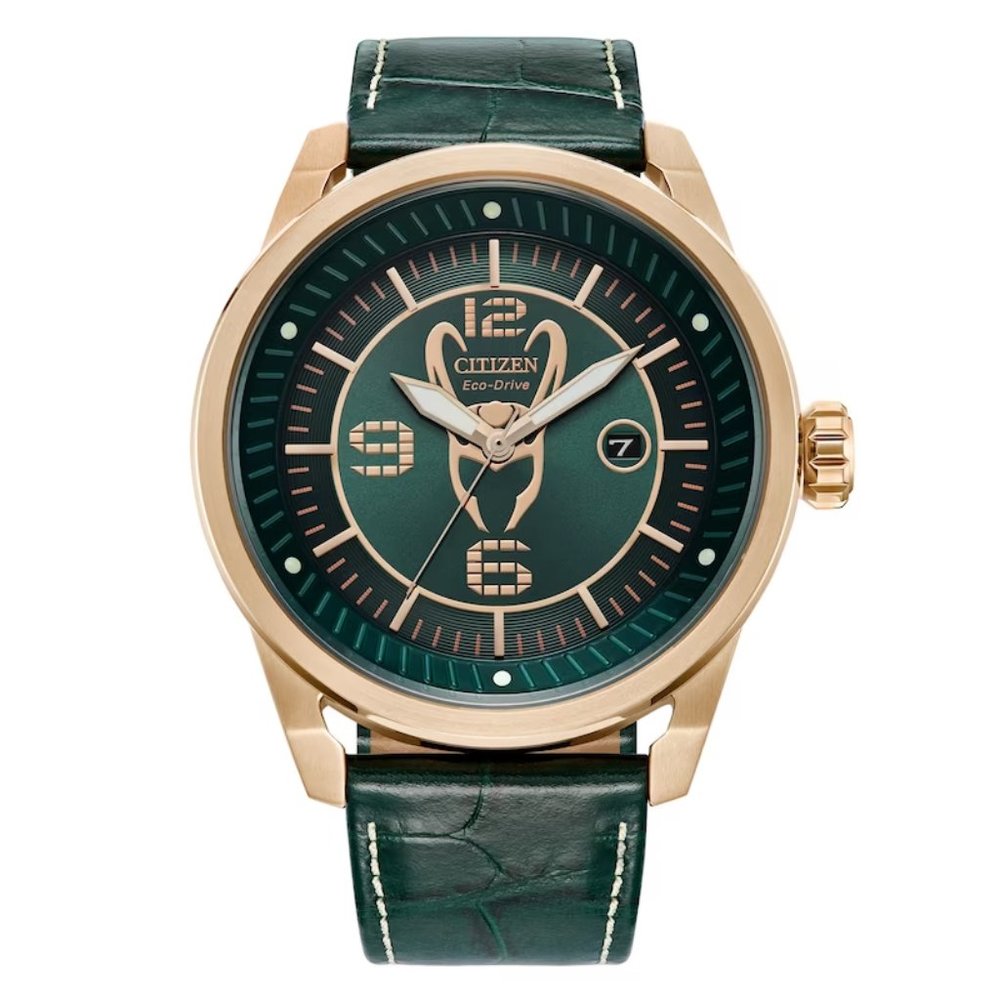 Citizen Eco-Drive Men'S Marvel Villians Loki Rose Gold Stainless Steel Case Watc